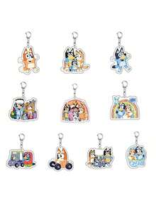 1套/5个装 Bluey 家族亚克力钥匙扣挂件包包挂件 Bingo Friends 娃娃挂件，非常适合节日、粉丝和送礼，完美的派对和节日礼物，嘉年华玩具（款式随机） - 彩色 - 查看 2
