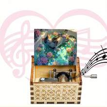 Cute Cat In Lotus Pond Hand Crank Music Box, Plays You Are My Sunshine, No Battery Mini Wooden Melody Box For Cat Lovers - Lotus Pond Cute Cat Hand-cranked Music Box - View 3