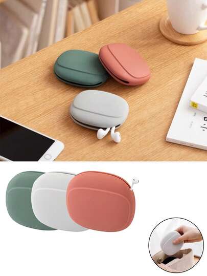 Ueasy Multi-Functional Silicone Storage Bag, Portable Cable Organizer Pouch, Minimalist Coin Purse, Anti-Drop Anti-Lost Storage Bag Suitable For Earphones, Chargers, Power Banks, Travel And Daily Use