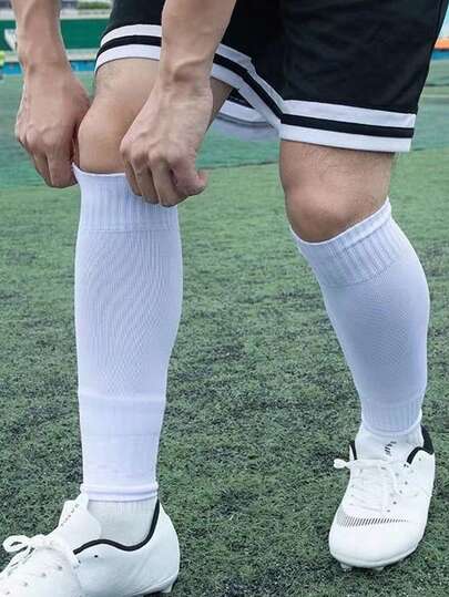 成人压力足球袜（1/3/6/10双装），带护胫套，小腿袜，户外运动护胫，骑行抗菌高筒袜