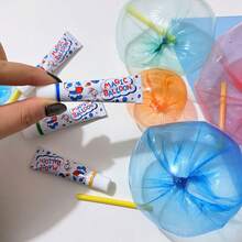 1/5/10/50pcs 4 Warna Balon Gelembung Plastik Panda Klasik, Balon Gelembung Warna-warni untuk Pesta, Tiup dengan Sedotan, Hadiah Pengisi Piñata untuk Pesta Perayaan Liburan (Warna Acak) - MultiWarna - View 5