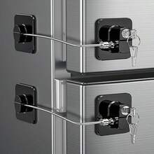 1pc Multi-Purpose Refrigerator Lock With Key, Easy Installation, Suitable For Kitchen Fridge, Cabinet, Drawer, Wardrobe, Window And Refrigerator Lock Set, Home Security Lock - Multicolor - View 1