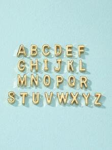 1条金色鱼骨链字母多层手链和1条项链首饰套装，女士生日礼物 - 金黃色 - 查看 3