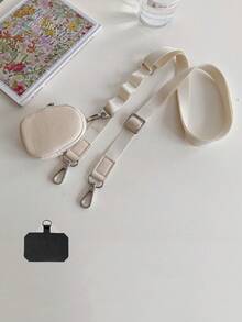 拉链手机挂绳，时尚女士斜挎手机挂绳，带钱包的斜挎手机挂绳，新款拉链手机挂绳，可调节斜挎手机带 - 耐用涤纶材质，休闲风格，手机袋，女士礼物 - 彩色 - 查看 19