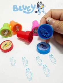 Bluey 1套/12枚卡通自印章，动漫图案，学生奖励印章，生日派对礼物，完美的返校季礼物，男女皆宜（款式随机） - 彩色 - 查看 2