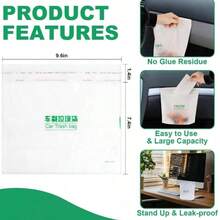 30/50 unidades Bolsas de basura para coche - Autoadhesivas, impermeables y a prueba de fugas, adecuadas para coche, dormitorio, baño, oficina y cocina - Multicolor - Ver 11