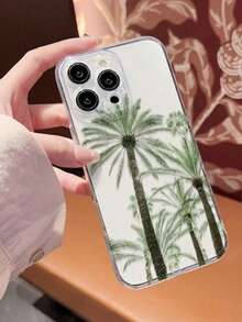 1pc Clear Tropical Palm Tree Phone Case For IPhone17 11 12 13 Pro MAX 14 15 16 17ProMax 15Plus 14Pro 16Pro Max Fresh Summer Style Phone Cover - Clear - View 3