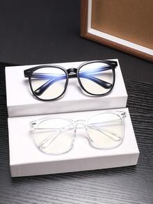 2 PCS Men's Square Large-Frame Glasses Frame Transparent And Clear Lenses Snug Fit With Pressure-Free Comfort Casual Style For Daily Office With Glasses Box - Multicolor - View 6