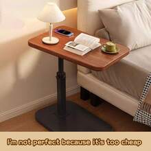 Adjustable Bedside Table, Slouchy Bedside Cabinet, Bedroom Nightstand, Desk, Mobile Office Computer Desk - Multicolor - View 2