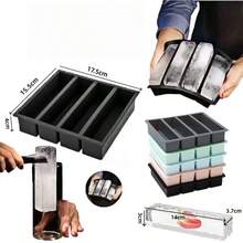 1个4英寸长冰块模具，硅胶大冰块模具托盘，DIY，冰块硅胶模具，趣味硅胶冰球，厨房配件，家居用品，冰格，酒吧配件 - 彩色 - 查看 3