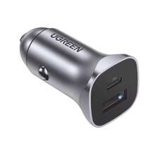 Cargador De Auto 24w | Puerto Usb-a Y Usb-c | Carga Rápida | Compatible Con Vehículos De 12 Y 24 Vcd | Pd3.0 + Qc3.0 | Indicador Led | Diseño Compacto | Chip Inteligente | Caja De Aluminio - A - Ver 1