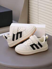 New Style Boys' Sports Shoes, Hook And Loop Flat Bottom Comfortable Breathable Mesh Sneakers - Beige - View 6