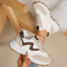 2026 New Spring/Summer Women's Chunky Sneakers, Versatile Popular Model, Casual Lightweight Breathable Running Shoes - Brown - View 1