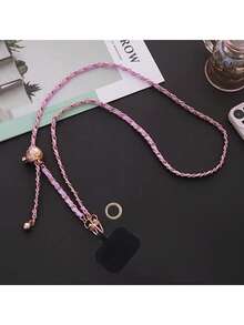 枪形黑银链条PU皮革可调节长挂绳，带透明卡套 - 彩色 - 查看 12