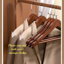 Hotel-Grade Wooden Non-Slip Seamless Wide-Shoulder Clothes Hanger For Home Organization And Closet Upgrade, Natural Wood Suit Hanger For Men And Women, Thick Coat Hanger For Shirts, Jackets, And Outerwear, Seamless Design Prevents Shoulder Dents, Wide Shoulder Profile Maximizes Storage Space, Ideal For Travel Or Home Use, Wardrobe Refresh, Elegant Nordic-Style Wood Hanger For Everyday Use, Premium Finish And Strong Load Capacity - View 1