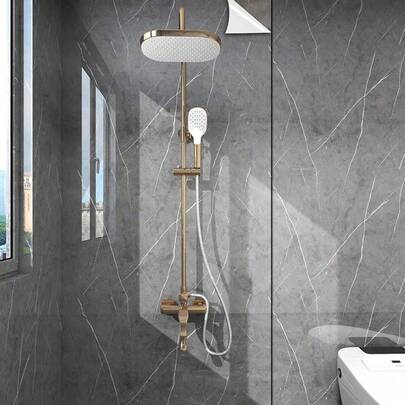 1卷大理石纹理壁纸/自粘可移除/墙贴/厨房/卧室/浴室/装饰贴纸/墙面翻新贴纸/防水/易清洁/撕贴式壁纸/现代奢华大理石风格壁纸 15.74X196.85英寸