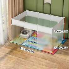 Modular Pet Fence, Large Space Plastic Cage, Escape-Proof Design, Suitable For Puppies, Kittens, Guinea Pigs, Ferrets, Rabbits And Other Small Pets - Assembled Version - View 1