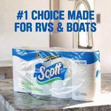 Scott Rapid-Dissolving Toilet Paper For RVs & Boats – 4 Double Rolls (231 Sheets/Roll), Septic-, Clog-Free, 1-Ply - 1 - Xem 5
