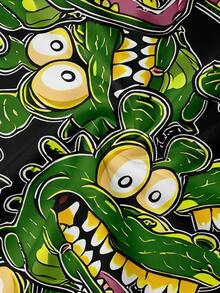 男士休闲鳄鱼纹沙滩短裤，度假风 - 彩色 - 查看 6