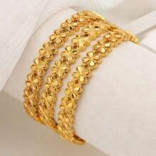 1件24K镀金时尚手镯，奢华新娘婚礼派对配饰，欧式风格 - 金色 - 查看 1