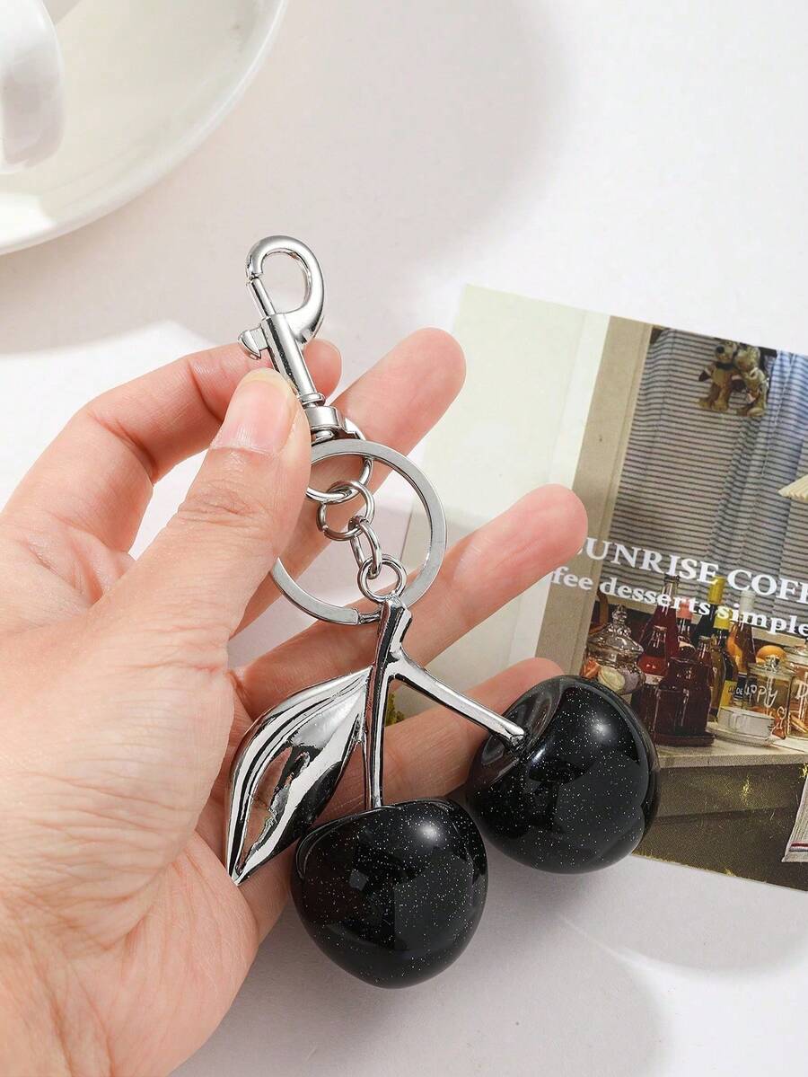 1 szt. Brelok do kluczy z wiśnią, wielokolorowy, z wisiorkiem w kształcie wiśni, modny wisiorek do torebki, damski brelok w stylu punk, bordowy brelok do kluczy z wiśnią - wiśnia, jabłko, gruszka, truskawka, akcesorium samochodowe, brelok do kluczy, prezent dla kobiet, prezent świąteczny, prezent na Walentynki, prezenty dla kobiet w stylu Y2K, akcesoria dla kobiet, prezenty urodzinowe, prezenty na imprezę, artykuły imprezowe - Wielobarwność - Zobacz 1