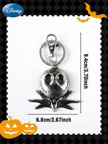 Monogram 1个迪士尼官方授权杰克·斯凯灵顿钥匙扣，可爱卡通时尚合金钥匙圈，可用于背包和车钥匙，创意装饰吊坠，可用于服装和房间装饰，是送给家人和朋友的完美圣诞节和生日礼物。 - 1 pc - 查看 4