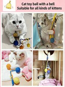 宠物玩具组合：狗狗磨牙橡胶圈、猫咪羽毛球、幼犬训练及陪伴玩具全套 - 彩色 - 查看 6