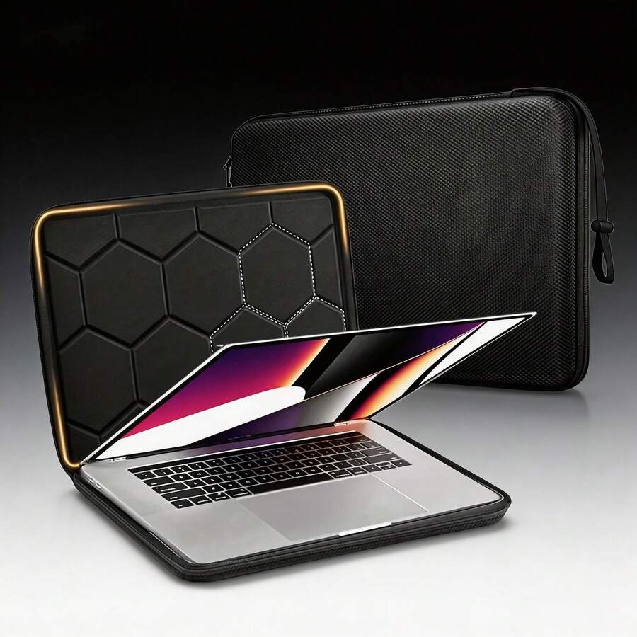 1pc EVA Hard Shell Zipper Protective Sleeve Case For 13"/16" Tablet, Hard Shell Protection, Zipper Closure, Handle Design - Multicolor - View 1