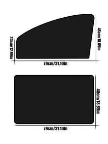 Magnetic Car Sun Shades - Front, Rear And Side Window Sunshades For Cars And Trucks - Black Provides UV Protection And Privacy Blocking - Magnetic Sunshade - View 3