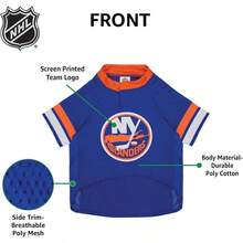 Pet Jersey - DOG JERSEY, XX - Large. A Premium Big Jersey Dogs Cats To Look Just Like Real Hockey Player - Small + New York Islanders - View 9