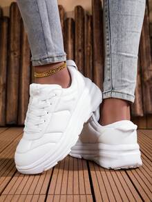 DJSUNNYMIX Women's New Casual Sneakers, Sports Shoes, White Shoes, Running Shoes - White - View 6