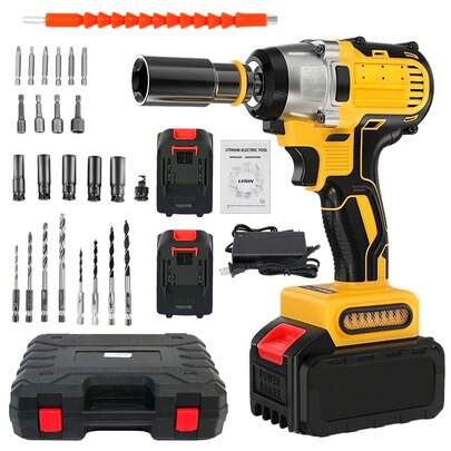 Cordless Impact Wrench, 1/2" Brushless Power Impact Gun, 2800RPM Electric Wrench, Max Torque 280Ft-Lbs (380N.M) With 4 Sockets, 12PCS Screwdriver Bits, 4.0Ah Battery & Carry Box For Car Home  20V Brushless Impact Wrench, 3-In-1 Electric Wrench, 2800RPM, Maximum Torque Of 280Ft-Lbs (380N.M) With 4 Sockets, 12 Screwdriver Bits, For Automotive And Home Use Cordless Impact Wrench Brushless 1/2" 280Ft-Lbs (380N.M) Electric Impact Wrench Battery 4000mah, Battery Impact Wrench With 4 Sockets, 12 Screwdriver Bits, For Cars Trucks