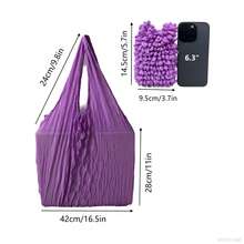 2pcs Portable Foldable Bag, Multipurpose Elastic Shopping Tote, Expandable & Reusable, Machine Washable Quick Dry Fabric, Suitable For Travel, Shopping And Daily Use, Can Be Used As Lunch Bag, Gift Bag And Storage Bag. - Multicolor - View 3