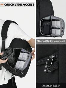Ba lô máy ảnh chuyên nghiệp chống thấm nước, chống trộm, dung tích lớn, phù hợp với máy ảnh DSLR/Mirrorless, vừa với laptop 14/15.6 inch, kèm theo áo mưa, ba lô du lịch đựng máy ảnh. - Nhiều màu - Xem 6