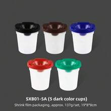 Cốc đựng sơn chống tràn có nắp màu và cọ vẽ, cốc rửa cọ chống tràn, cốc đựng nước dùng cho vẽ tranh, đồ dùng mỹ thuật và thủ công, dùng cho sơn acrylic, màu nước – vật dụng cần thiết cho lớp học vẽ. - A - Xem 14