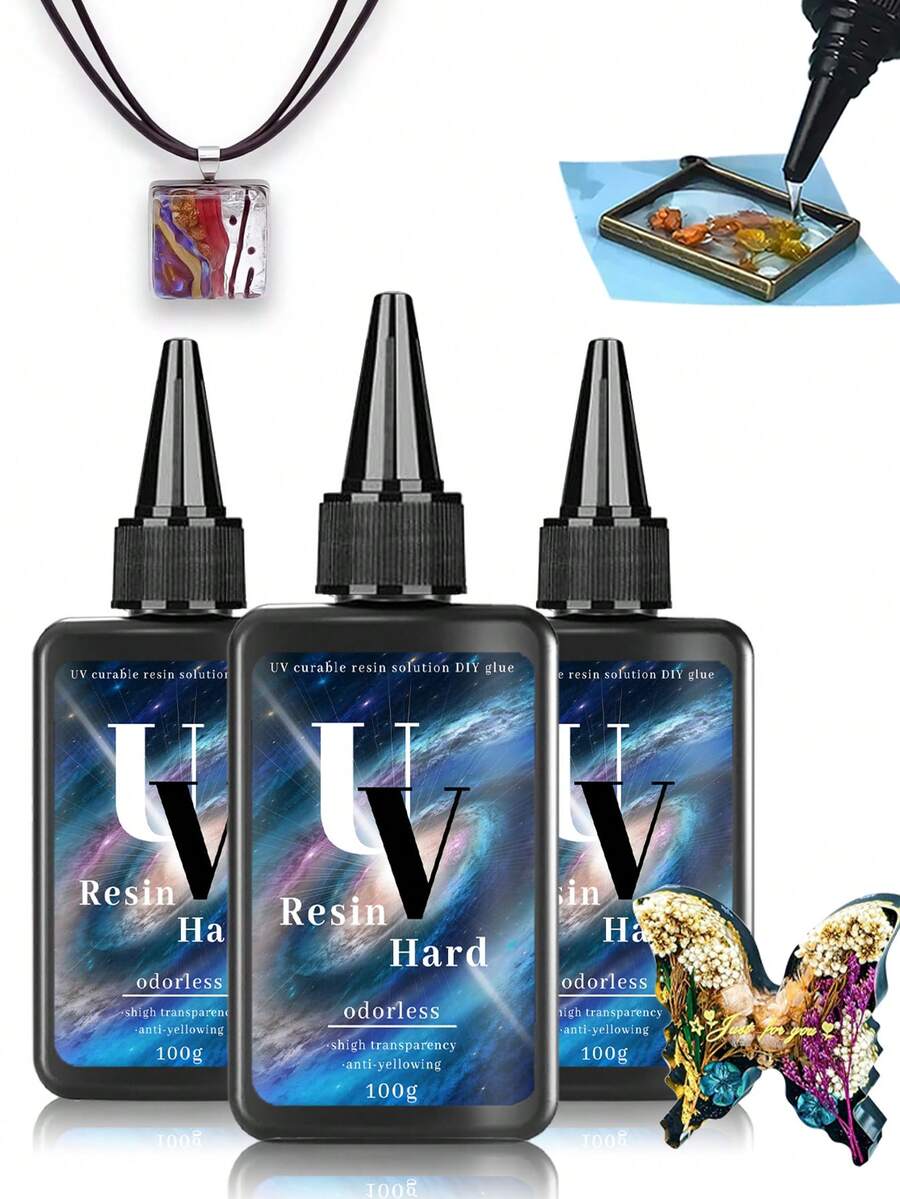 100毫升/200毫升/300毫升/400毫升/500毫升 UV树脂，快速固化高粘度UV环氧树脂，适用于珠宝制作、工艺品制作、铸造等。 - UV Resin - 查看 1