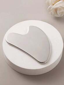 1pc Stainless Steel Heart-Shaped Gua Sha Board, For Facial Massage, Portable Muscle Relaxation Massage Board, For Body, Eyes And Neck Massage, Beauty, Spa, Self-Care, Skincare, Beautician Supplies, Facial Massage Tool - 彩色 - 查看 5
