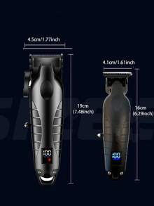 Kemei Tondeuse à cheveux professionnelle pour hommes, machine de coupe de cheveux électrique 2290 pour usage en salon, tondeuse à cheveux électrique 2293, lame en céramique noire de type T en métal pour sculpter, set de toilettage pour hommes, cadeau pour l'anniversaire des hommes, cadeau pour le père - Voir 2