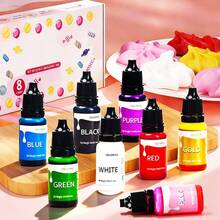 8 Colors Concentrated Liquid Food Coloring - Fluorescent Liquid Food Dye, Suitable For Baking, Decorating, Frosting, Cooking, Making Slime And DIY Crafts - Multicolor - View 6