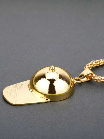 Collar con colgante de gorra de béisbol de estilo callejero para hombre, accesorio decorativo de moda hip hop personalizado