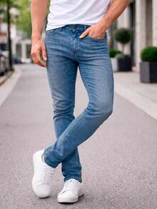 Shendy Vendy Men's Slim Fit Jeans, Slim Fit Style For Men - Navy Blue - View 5