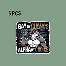Gay By Chance Alpha Choice Funny Wolf Alpha LGBTQ Sticker Cartoon Sticker Vinyl Decal Car Laptop, Stickers Scrapbook Supplies Stationery Funny Stickers - Light Film - View 8