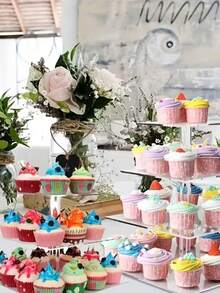 Multi-Tier Acrylic Cake Display Stand, Dessert Food Rack For Wedding, Birthday Party - Clear - View 4