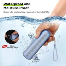 [2 Pack] Ml Travel Pill Organizer Portable Of Weekly Pill Box Large Aluminum Alloy Pill Case   7 Day Daily Medicine Organizer    Supplement - 冰藍色2包 - 查看 4