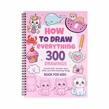 [Back To School Essential] 300 Beginner's Drawing Tutorials | Animals + Food + Gifts + Cute Items | Step-By-Step Instructions, Friendly For Beginners | Spiral Binding For Easy Flipping, Kids-Friendly Illustrated Handbook - Single Piece - View 7