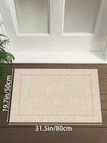 1pc Beige Minimalist Pattern Area Rug, Made Of Soft & Comfortable Material, Easy To Clean, Non-Slip Bottom Design, Suitable For Living Room, Bedroom, Bathroom, Kitchen, Dining Room, Office And Holiday Celebration Occasions - Beige - View 15