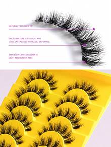 10 pares de pestañas postizas esponjosas y rizadas, con aspecto natural sin pegamento, suaves y cómodas, con un efecto impresionante en los ojos - Ver 3