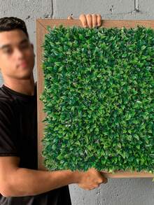 1pc Artificial Grass, Green Rose Leaf Shape, High Density, 25x25cm X 50x50cm, PE Material, Green Decorative, UV-Resistant Edging, Easy To Install, High Quality, Factory Customization. Ideal For Outdoor Garden Weddings, School Dormitory/Office Decor, Back-To-School Season Decor, Spring/Summer Decor, And Home Decor. - Green - View 6