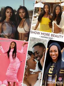 Tóc giả ren toàn bộ bằng tóc thật, tóc giả ren phía trước trong suốt, mật độ 150, tóc thẳng, tóc giả ren toàn bộ đã được tỉa sẵn, tóc giả làm từ tóc người Brazil dành cho phụ nữ. - Natural Black - Xem 10