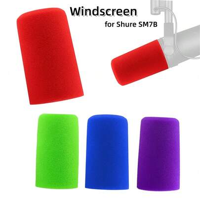 Pop Filter Windscreen For SM7B SM7dB Vocal Microphone RK345 Replacement Pop Filter,Noise-Cancellation Windsock Cover (Multi-Colors Optional)